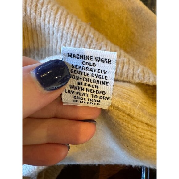 Magaschoni Sweater Women Small Tan Knit Wool Blend Mock Neck Pullover - Picture 10 of 10